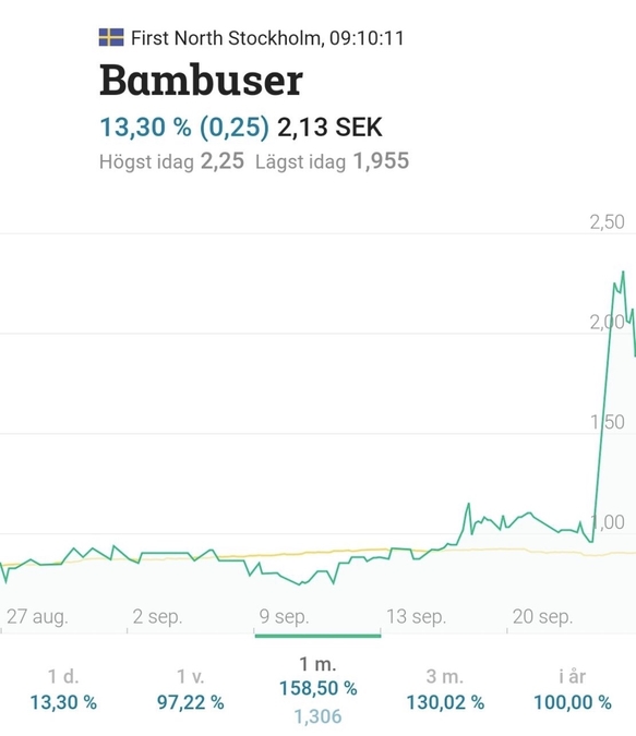 En skitaktie stiger med 158%